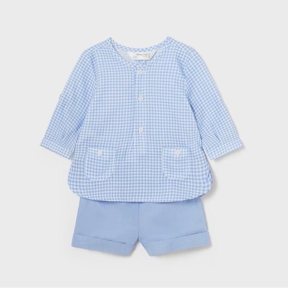 🇪🇸 European Designer Gingham Baby Outfit Set